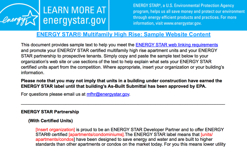   Energy Star is one of the best certifications to get. It's free and the links they provide have a ton of authority. -    image source   