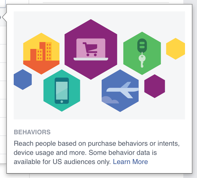 Facebook Behavioral targeting definition screenshot