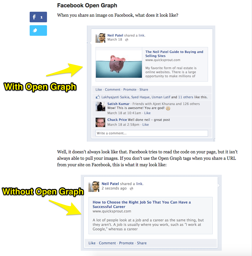 Facebook open graph details.