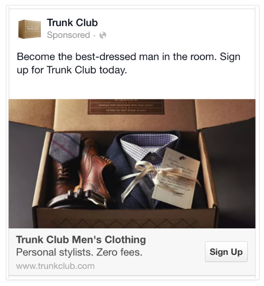  Trunk Club Mobile Facebook Ads Example 