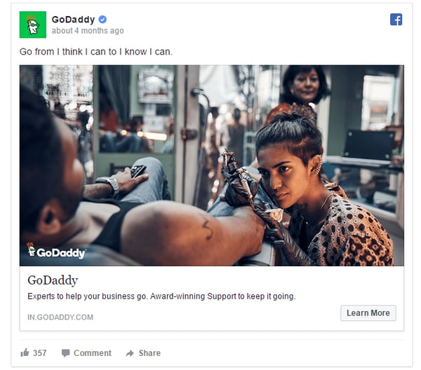  Godaddy Facebook Ads Example 